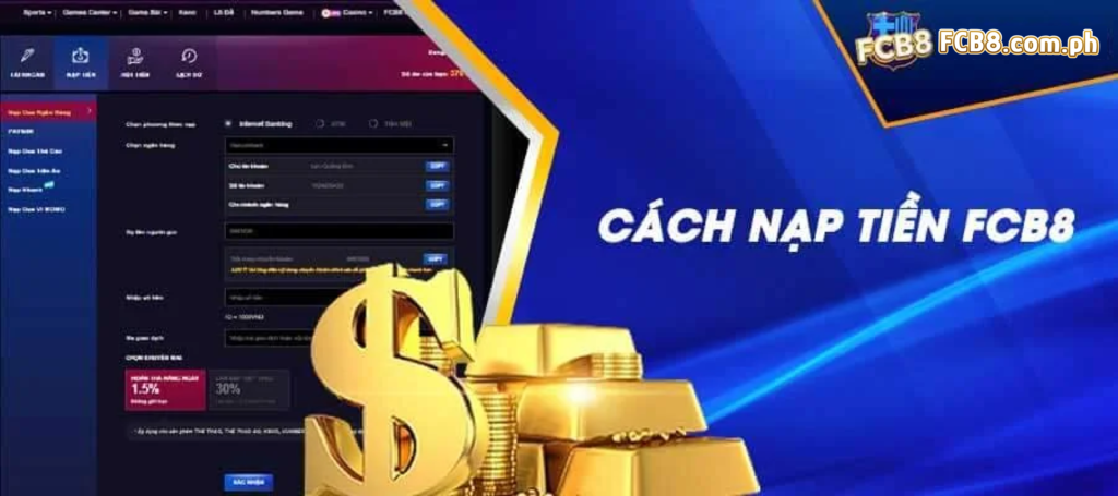 hướng dẫn cách nạp tiền vào tài khoản FCB8